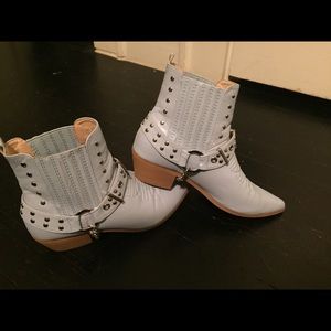 Light blue ankle booties